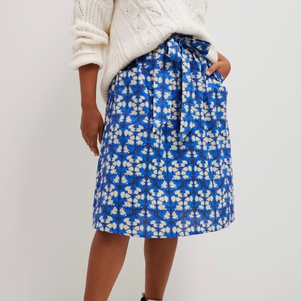 Anthropologie Porridge Clothing Lanai Skirt Woman’s Size Small Linen Blend Blue
